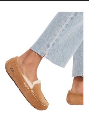 UGG ANSLEY WATER RESISTANT SUEDE WOOL MOCCASIN (7)